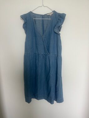 LOFT Denim Flutter Sleeve Dress